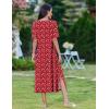 ZEAGOO Women Summer Dress Casual Beach Dress Floral Maxi Split Long Dress 2026 Vacation Dress(Red)