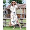 ZEAGOO Women Summer Dress Casual Beach Dress Floral Maxi Split Long Dress 2026 Vacation Dress(White)