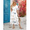 ZEAGOO Women Summer Dress Casual Beach Dress Floral Maxi Split Long Dress 2026 Vacation Dress(White)
