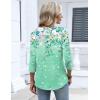 Zeagoo 3/4 Length Sleeve Womens Tops 2026 V Neck T Shirts Dressy Casual Fall Blouses Floral Summer Business Work Basic Tees(Green Print)