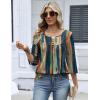 Zeagoo 3/4 Length Sleeve Womens Tops 2026 V Neck T Shirts Dressy Casual Fall Blouses Floral Summer Business Work Basic Tees(Multicolor)