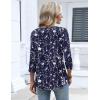 Zeagoo 3/4 Length Sleeve Womens Tops 2026 V Neck T Shirts Dressy Casual Fall Blouses Floral Summer Business Work Basic Tees(Navy Blue Flower)