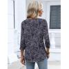 Zeagoo 3/4 Length Sleeve Womens Tops 2026 V Neck T Shirts Dressy Casual Fall Blouses Floral Summer Business Work Basic Tees(Navy Blue Print)