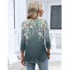 Zeagoo 3/4 Length Sleeve Womens Tops 2026 V Neck T Shirts Dressy Casual Fall Blouses Floral Summer Business Work Basic Tees(Plants Flowers)