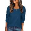 Zeagoo Christmas Long Sleeve Shirts for Women Winter 2025 Ladies Tops and Blouses Casual Fashion Clothing(A02-blue)