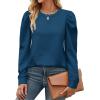 Zeagoo Christmas Long Sleeve Shirts for Women Winter 2025 Ladies Tops and Blouses Casual Fashion Clothing(A02-blue)