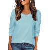 Zeagoo Christmas Long Sleeve Shirts for Women Winter 2025 Ladies Tops and Blouses Casual Fashion Clothing(A03 – Sky Blue)