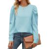 Zeagoo Christmas Long Sleeve Shirts for Women Winter 2025 Ladies Tops and Blouses Casual Fashion Clothing(A03 – Sky Blue)