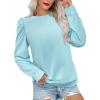 Zeagoo Christmas Long Sleeve Shirts for Women Winter 2025 Ladies Tops and Blouses Casual Fashion Clothing(A03 – Sky Blue)