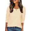Zeagoo Christmas Long Sleeve Shirts for Women Winter 2025 Ladies Tops and Blouses Casual Fashion Clothing(Beige)