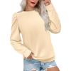 Zeagoo Christmas Long Sleeve Shirts for Women Winter 2025 Ladies Tops and Blouses Casual Fashion Clothing(Beige)