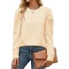 Zeagoo Christmas Long Sleeve Shirts for Women Winter 2025 Ladies Tops and Blouses Casual Fashion Clothing(Beige)