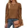 Zeagoo Christmas Long Sleeve Shirts for Women Winter 2025 Ladies Tops and Blouses Casual Fashion Clothing(Brown)