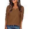 Zeagoo Christmas Long Sleeve Shirts for Women Winter 2025 Ladies Tops and Blouses Casual Fashion Clothing(Brown)