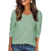 Zeagoo Christmas Long Sleeve Shirts for Women Winter 2025 Ladies Tops and Blouses Casual Fashion Clothing(Green)