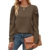 Zeagoo Christmas Long Sleeve Shirts for Women Winter 2025 Ladies Tops and Blouses Casual Fashion Clothing(Khaki)