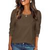 Zeagoo Christmas Long Sleeve Shirts for Women Winter 2025 Ladies Tops and Blouses Casual Fashion Clothing(Khaki)