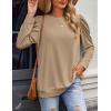 Zeagoo Christmas Long Sleeve Shirts for Women Winter 2025 Ladies Tops and Blouses Casual Fashion Clothing(Light Brown)