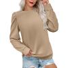 Zeagoo Christmas Long Sleeve Shirts for Women Winter 2025 Ladies Tops and Blouses Casual Fashion Clothing(Light Brown)