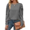 Zeagoo Christmas Long Sleeve Shirts for Women Winter 2025 Ladies Tops and Blouses Casual Fashion Clothing(Light Grey)