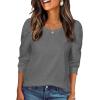 Zeagoo Christmas Long Sleeve Shirts for Women Winter 2025 Ladies Tops and Blouses Casual Fashion Clothing(Light Grey)