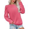 Zeagoo Christmas Long Sleeve Shirts for Women Winter 2025 Ladies Tops and Blouses Casual Fashion Clothing(Rose Red)