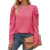 Zeagoo Christmas Long Sleeve Shirts for Women Winter 2025 Ladies Tops and Blouses Casual Fashion Clothing(Rose Red)