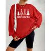 Zeagoo Christmas Sweatshirt for Women Crewneck Christmas Tree Long Sleeve Shirt Xmas Holiday Party Pullover Sweater Tops(02red-christmas Tree)