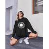Zeagoo Christmas Sweatshirt for Women Crewneck Christmas Tree Long Sleeve Shirt Xmas Holiday Party Pullover Sweater Tops(Black-daisy)