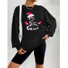 Zeagoo Christmas Sweatshirt for Women Crewneck Christmas Tree Long Sleeve Shirt Xmas Holiday Party Pullover Sweater Tops(Black-snowman)