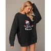 Zeagoo Christmas Sweatshirt for Women Crewneck Christmas Tree Long Sleeve Shirt Xmas Holiday Party Pullover Sweater Tops(Black-snowman)