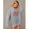 Zeagoo Christmas Sweatshirt for Women Crewneck Christmas Tree Long Sleeve Shirt Xmas Holiday Party Pullover Sweater Tops(Grey-red Tree)