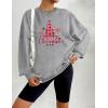 Zeagoo Christmas Sweatshirt for Women Crewneck Christmas Tree Long Sleeve Shirt Xmas Holiday Party Pullover Sweater Tops(Grey-red Tree)
