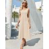 Zeagoo Dresses for Women 2026 Casual Summer Midi Sleeveless Dress A Line Crewneck Beach Vacation Tank Sundresses with Pockets(Beige-wa)