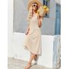 Zeagoo Dresses for Women 2026 Casual Summer Midi Sleeveless Dress A Line Crewneck Beach Vacation Tank Sundresses with Pockets(Beige-wa)