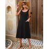 Zeagoo Dresses for Women 2026 Casual Summer Midi Sleeveless Dress A Line Crewneck Beach Vacation Tank Sundresses with Pockets(Black)