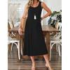 Zeagoo Dresses for Women 2026 Casual Summer Midi Sleeveless Dress A Line Crewneck Beach Vacation Tank Sundresses with Pockets(Black)