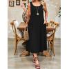 Zeagoo Dresses for Women 2026 Casual Summer Midi Sleeveless Dress A Line Crewneck Beach Vacation Tank Sundresses with Pockets(Black)