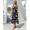 Zeagoo Dresses for Women 2026 Casual Summer Midi Sleeveless Dress A Line Crewneck Beach Vacation Tank Sundresses with Pockets(Black Floral-pa104)