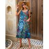 Zeagoo Dresses for Women 2026 Casual Summer Midi Sleeveless Dress A Line Crewneck Beach Vacation Tank Sundresses with Pockets(Blue Floral 02-wf23)