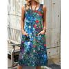 Zeagoo Dresses for Women 2026 Casual Summer Midi Sleeveless Dress A Line Crewneck Beach Vacation Tank Sundresses with Pockets(Blue Floral 02-wf23)