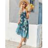 Zeagoo Dresses for Women 2026 Casual Summer Midi Sleeveless Dress A Line Crewneck Beach Vacation Tank Sundresses with Pockets(Blue Floral-zw89)
