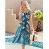 Zeagoo Dresses for Women 2026 Casual Summer Midi Sleeveless Dress A Line Crewneck Beach Vacation Tank Sundresses with Pockets(Blue Floral-zw89)