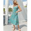 Zeagoo Dresses for Women 2026 Casual Summer Midi Sleeveless Dress A Line Crewneck Beach Vacation Tank Sundresses with Pockets(Blue Pattern-pa169)