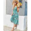 Zeagoo Dresses for Women 2026 Casual Summer Midi Sleeveless Dress A Line Crewneck Beach Vacation Tank Sundresses with Pockets(Blue Pattern-pa169)