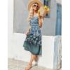 Zeagoo Dresses for Women 2026 Casual Summer Midi Sleeveless Dress A Line Crewneck Beach Vacation Tank Sundresses with Pockets(Green Floral 02-mz777)