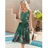 Zeagoo Dresses for Women 2026 Casual Summer Midi Sleeveless Dress A Line Crewneck Beach Vacation Tank Sundresses with Pockets(Green Floral-pa171)