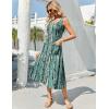 Zeagoo Dresses for Women 2026 Casual Summer Midi Sleeveless Dress A Line Crewneck Beach Vacation Tank Sundresses with Pockets(Green-cx259)