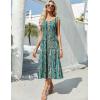 Zeagoo Dresses for Women 2026 Casual Summer Midi Sleeveless Dress A Line Crewneck Beach Vacation Tank Sundresses with Pockets(Green-cx259)