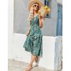 Zeagoo Dresses for Women 2026 Casual Summer Midi Sleeveless Dress A Line Crewneck Beach Vacation Tank Sundresses with Pockets(Green-cx259)